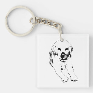 Pocket Lab with playful lick Key Ring