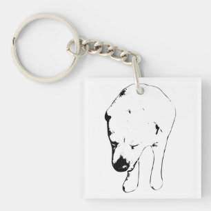 Pocket Labrador, Gentle Holiday Wink Key Ring