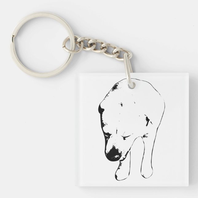 Pocket Labrador, Gentle Holiday Wink Key Ring (Front)