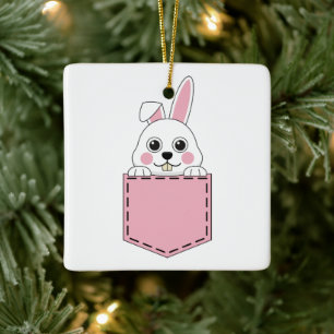 Pocket Pet Bunny Ceramic Ornament