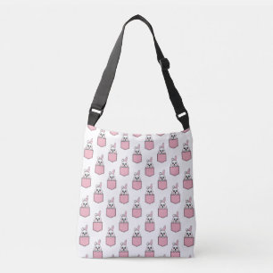 Pocket Pet Bunny Pattern Crossbody Bag