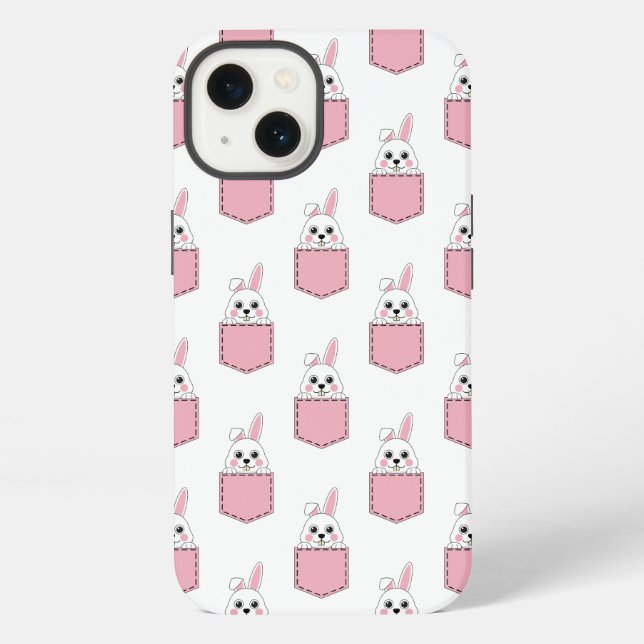 Pocket Pet Bunny Pattern iPhone Case (Back)