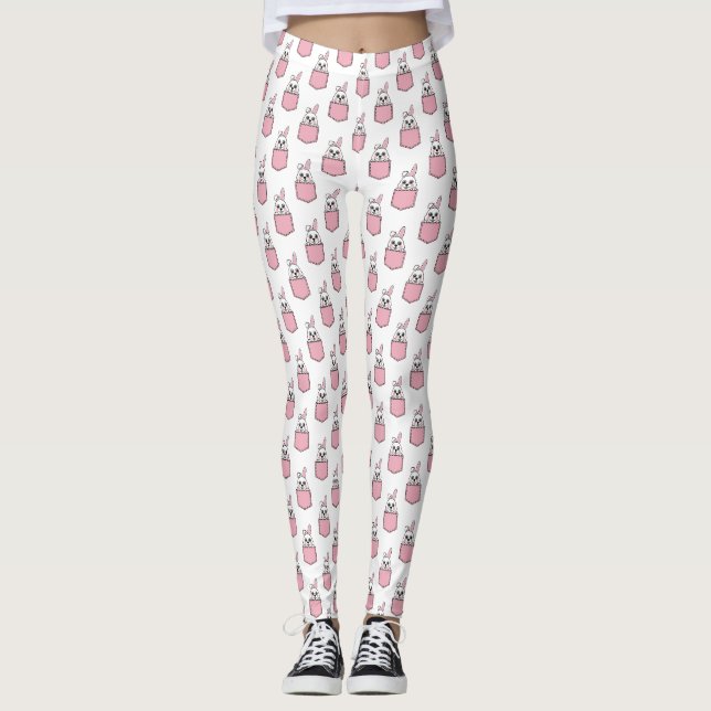 Pocket Pet Bunny Pattern Leggings (Front)