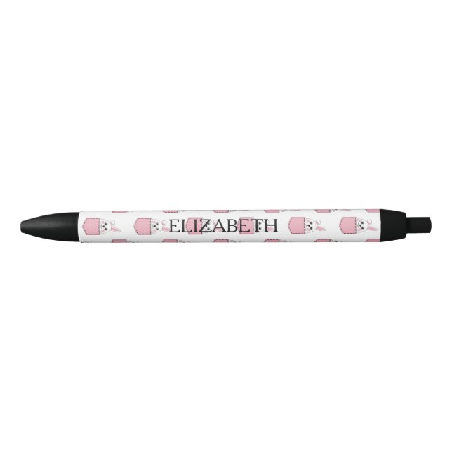 Pocket Pet Bunny Pattern Personalise Black Ink Pen (Front)