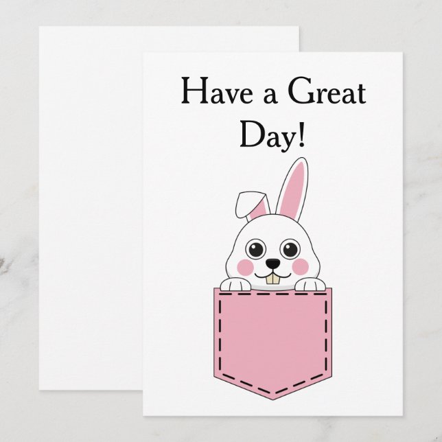 Pocket Pet Bunny Personalise Holiday Card (Front/Back)