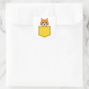 Pocket Pet Cat Square Sticker