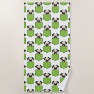 Pocket Pet Dog Pattern Beach Towel