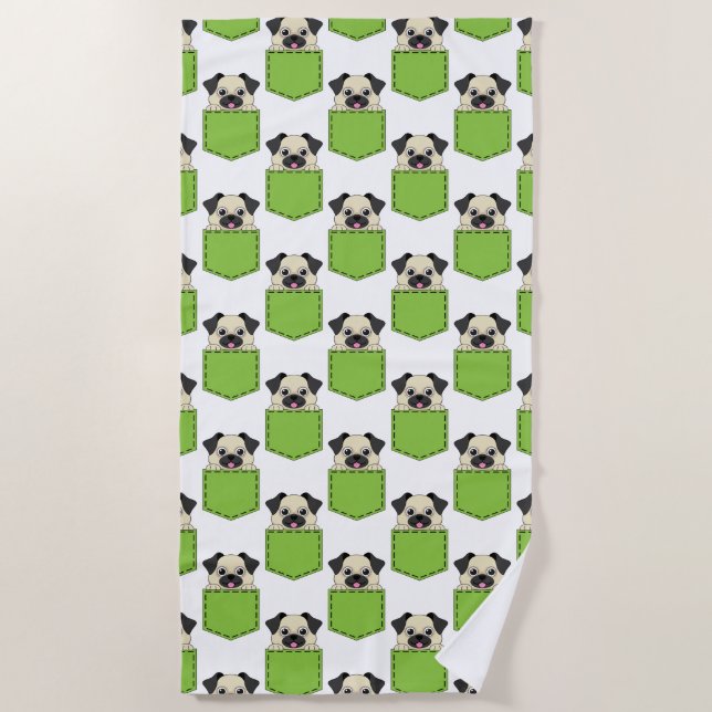 Pocket Pet Dog Pattern Beach Towel (Front)