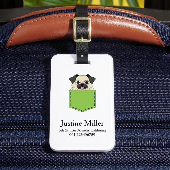 Pocket Pet Dog Personalise Luggage Tag (Front Insitu 2)