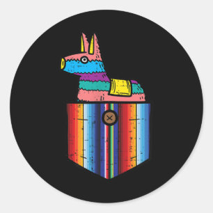 Pocket Pinata Serape Cinco De Mayo Mexican Fiesta Classic Round Sticker