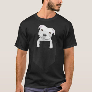 Pocket Pitbull White Puppy Cute  T-Shirt