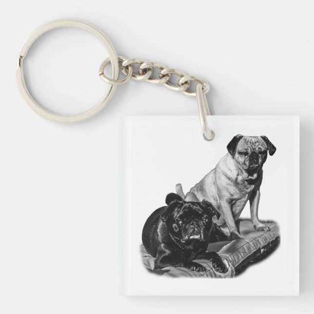 Pocket Pugs, Shaded Art Key Ring (Front)