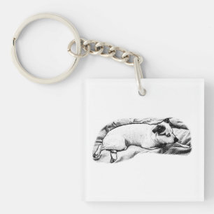 Pocket Pup with Festive Speckles Key Ring