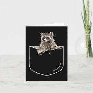 Pocket Racoon Shirt, Funny Racoon In Pocket Gift Card