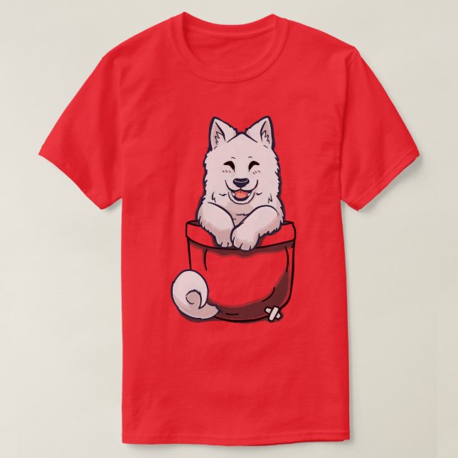 Pocket Samoyed  T-Shirt (Design Front)