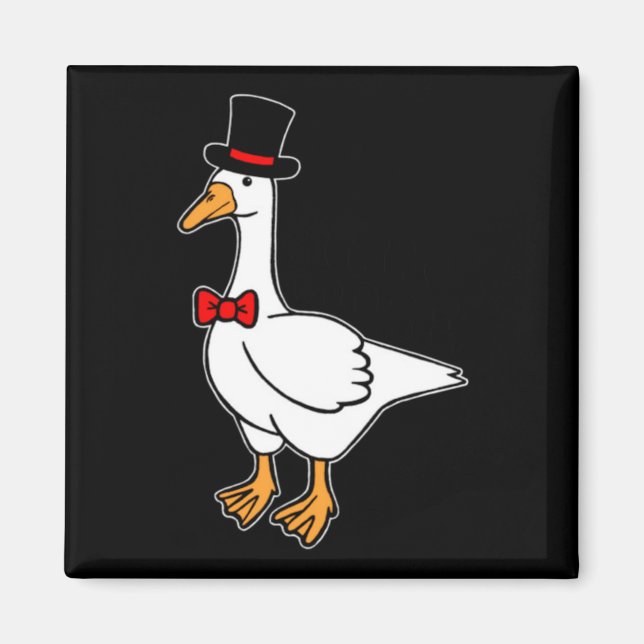 Pocket Silly Goose Wearing Top Hat Magnet (Front)