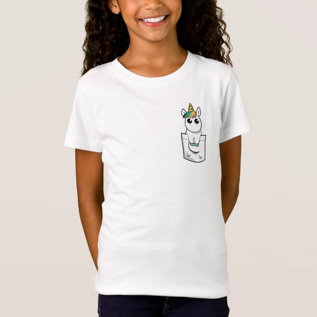 Pocket-Sized Cute Unicorn T-Shirt (Front)
