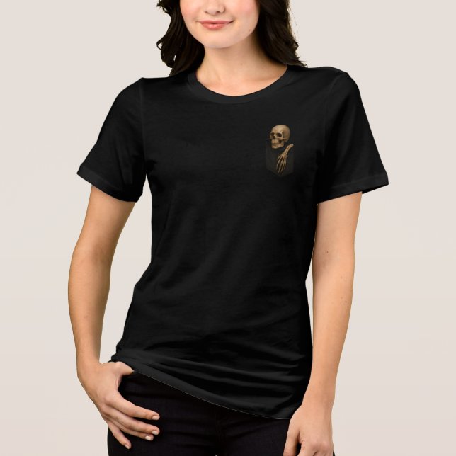 Pocket Skeleton – Bone-Chillingly Cool Tri-Blend Shirt (Front)