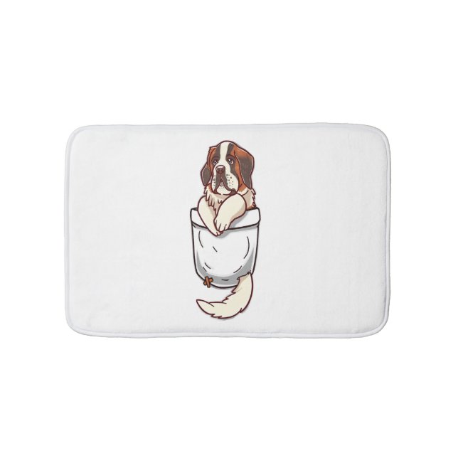 Pocket St Bernard Puppy  Bath Mat (Front)