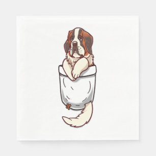 Pocket St Bernard Puppy Napkin