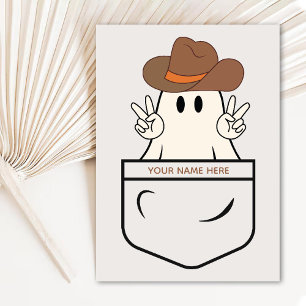 Pocket Theme Western Boo Cowboy Fun Halloween Card