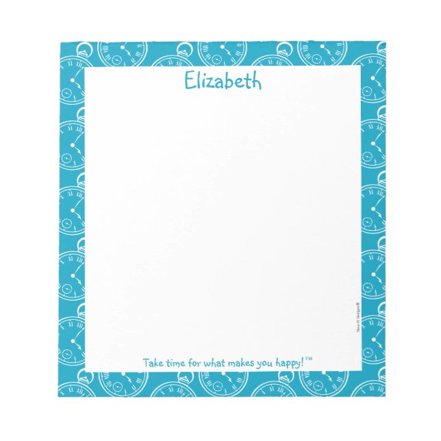 Pocket watch personalised notepad (Front)