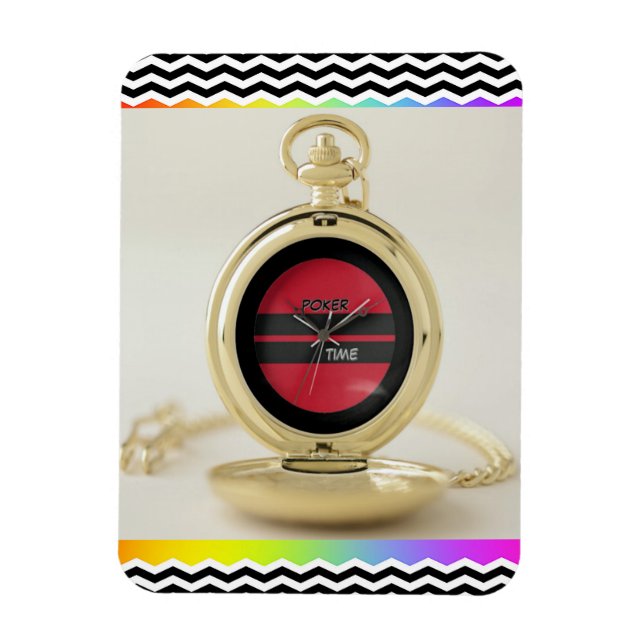 Pocket Watch Poker Time  Refrigerator  Magnet (Vertical)