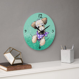 Pocket Wheaten Round Clock