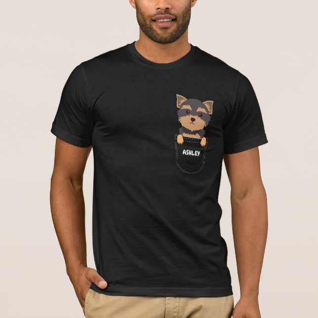 Pocket Yorkshire Terrier puppy cute dog T-Shirt (Front)