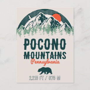 Pocono Mountains PA Retro Sunset Souvenirs Postcard