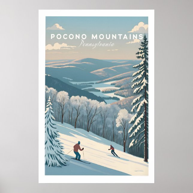 Pocono Mountains Pennsylvania Ski Run Poster (Front)