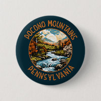 Pocono Mountains Pennsylvania Sunset Retro Art