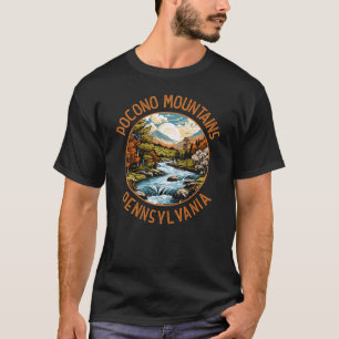 Pocono Mountains Pennsylvania Sunset Retro Art T-Shirt