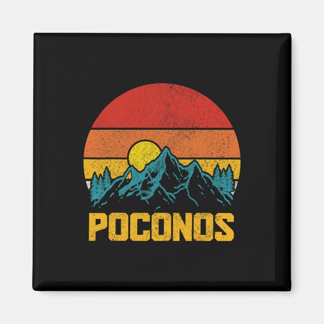 Pocono Mountains Poconos Pennsylvania Hiking Vinta Magnet (Front)