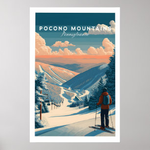 Pocono Mountains Ski Wall Art Print 1