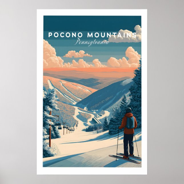 Pocono Mountains Ski Wall Art Print 1 (Front)