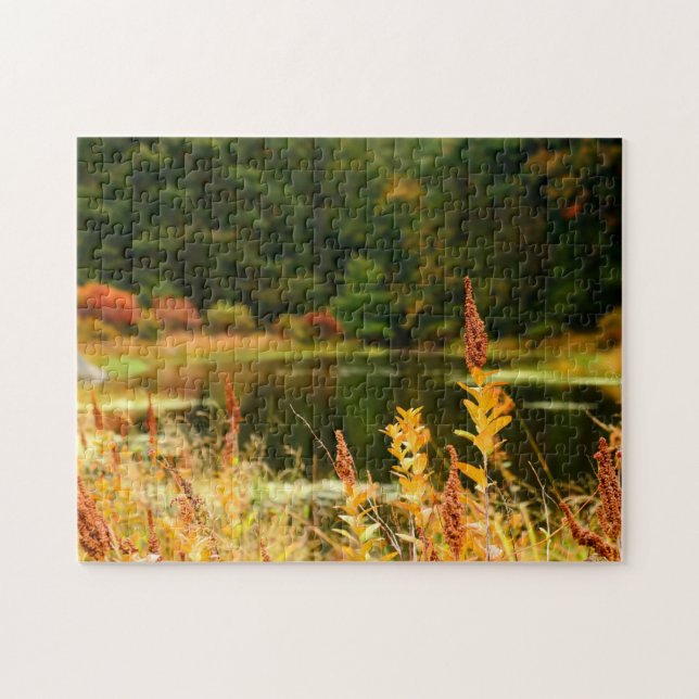 Poconos Autumn Pond Scene Jigsaw Puzzle (Horizontal)