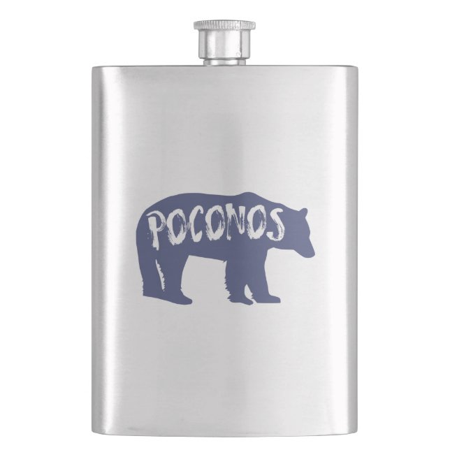 Poconos Bear Hip Flask (Front)