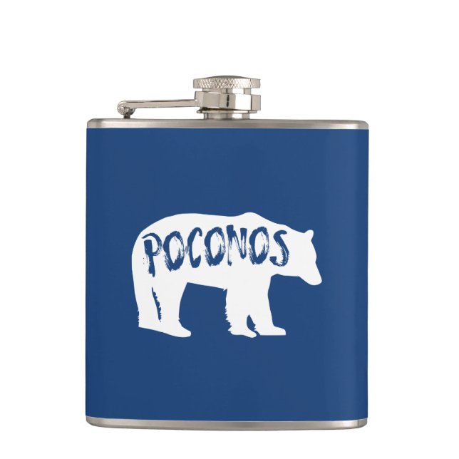 Poconos Bear Hip Flask (Front)