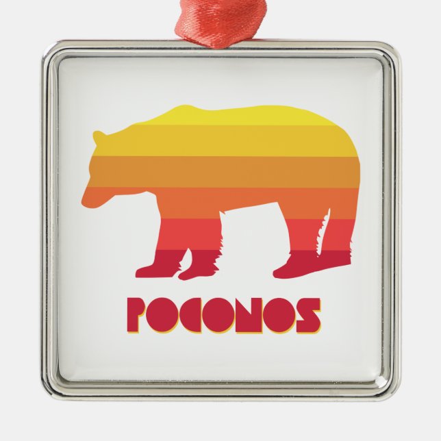 Poconos Bear Metal Tree Decoration (Front)