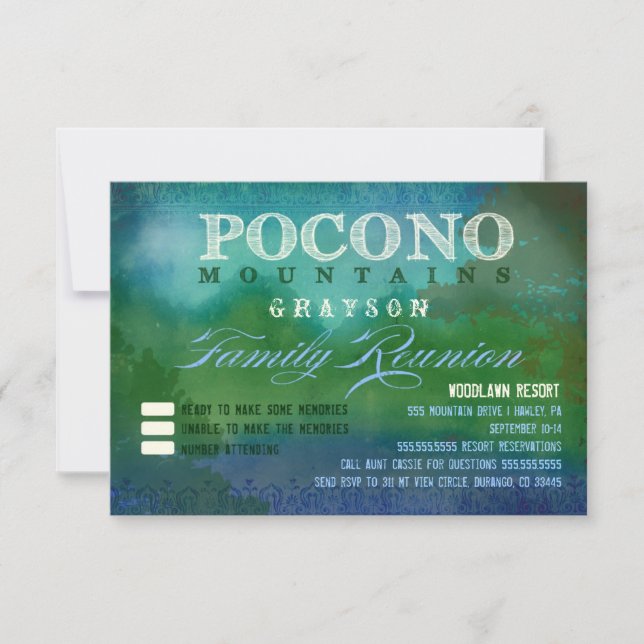 POCONOS Family Reunion Invitation (Front)