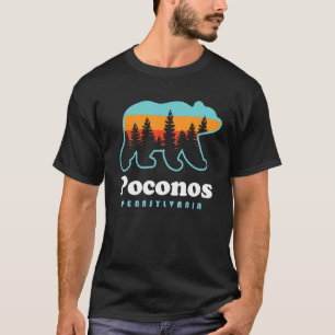 Poconos Pennsylvania Bear Sunset Vacation T-Shirt