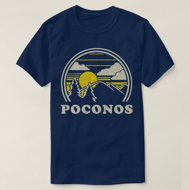Poconos Pennsylvania PA  Vintage Hiking Mountains  T-Shirt (Design Front)