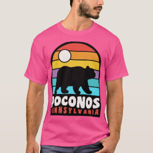 Poconos Pennsylvania Pocono Mountains Bear Badge T-Shirt