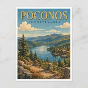 Poconos Pennsylvania Pocono Mountains GeoSaga Postcard