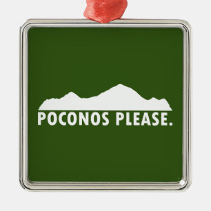 Poconos Please Metal Tree Decoration