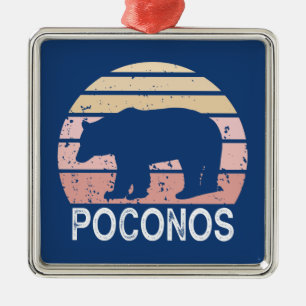 Poconos Retro Bear Metal Tree Decoration