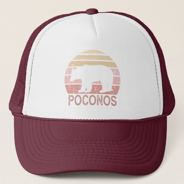 Poconos Retro Bear Trucker Hat (Front)