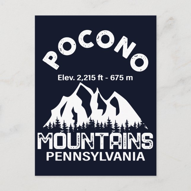 Poconos Retro Pennsylvania Mountains Postcard (Front)