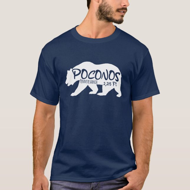 Poconos Retro Pennsylvania Mountains T-Shirt (Front)